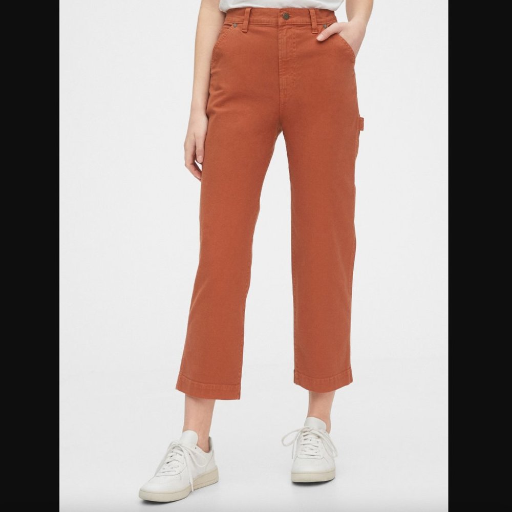 NWOT Gap High Rise Carpenter Pants Orange/Pink SIze 4